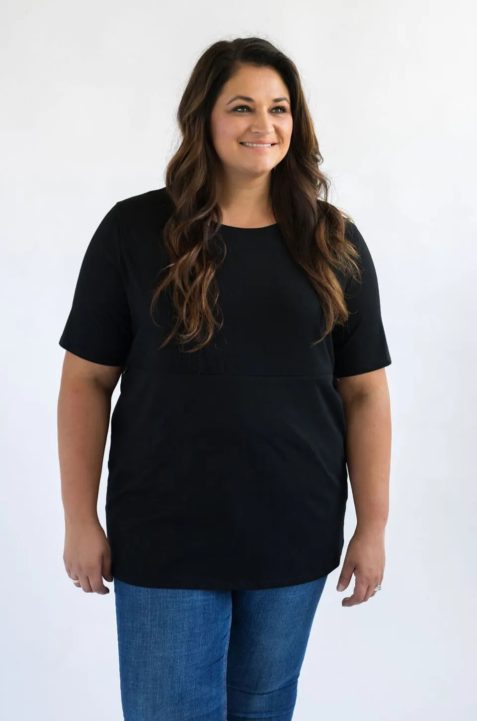 Classic Cotton Nursing Tee - Solid Black