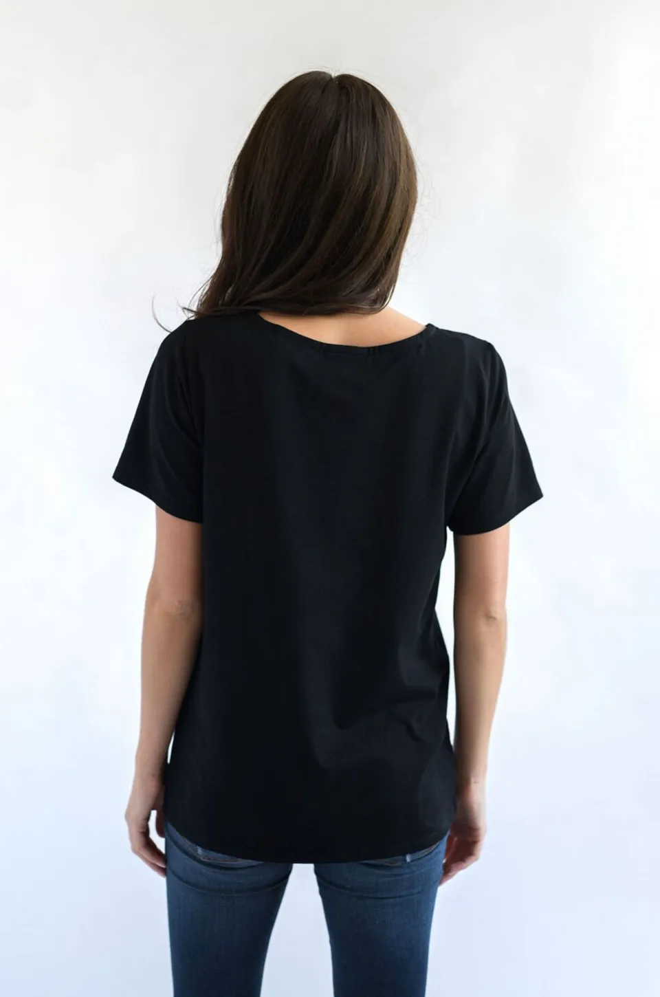 Classic Cotton Nursing Tee - Solid Black