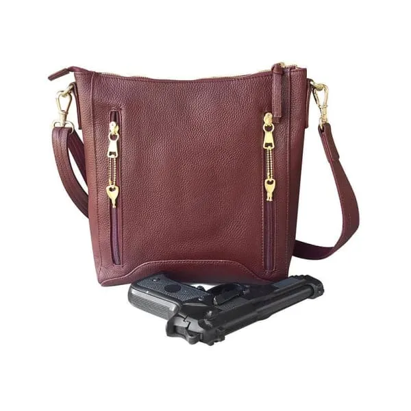 Classic Everyday Leather Concealed Carry Crossbody Purse