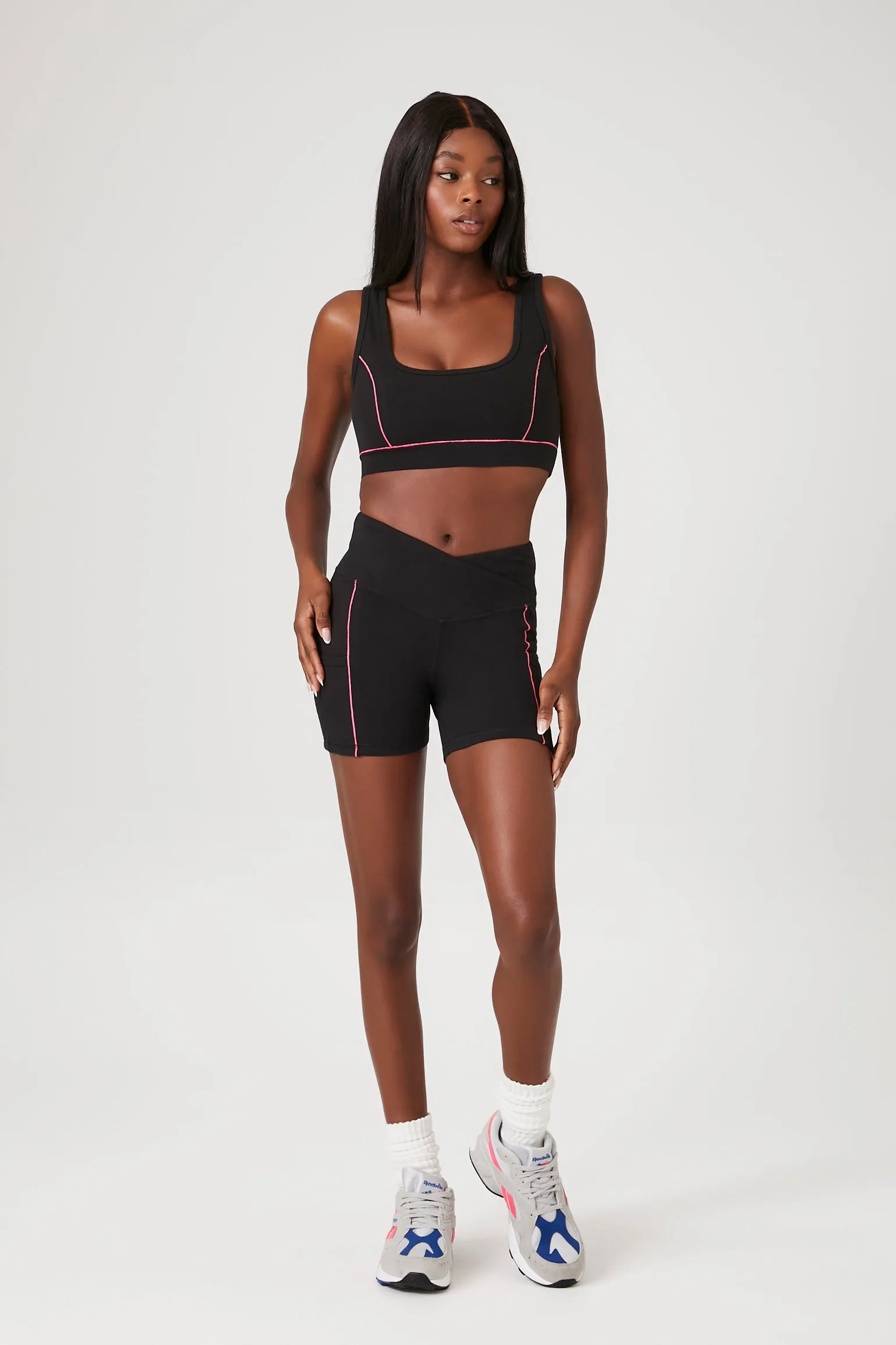 Contrast-Seam Sports Bra