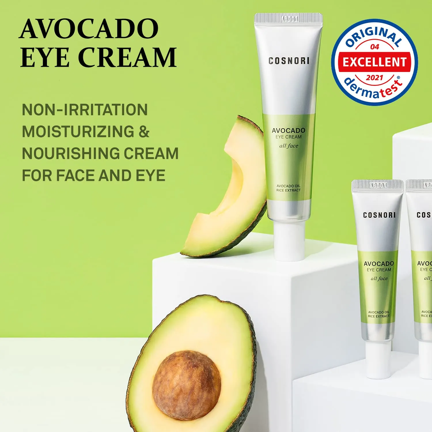 COSNORI Avocado Eye Creams Organic Nourishing Face Anti Wrinkle Depuff Rice Bran Extract