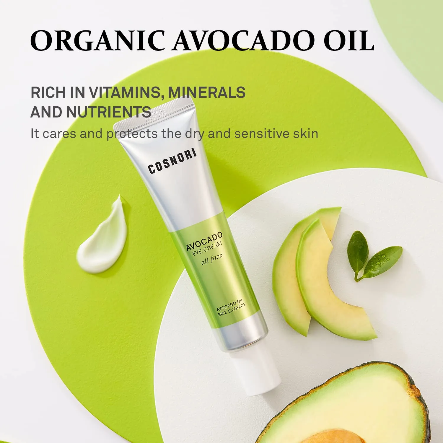 COSNORI Avocado Eye Creams Organic Nourishing Face Anti Wrinkle Depuff Rice Bran Extract