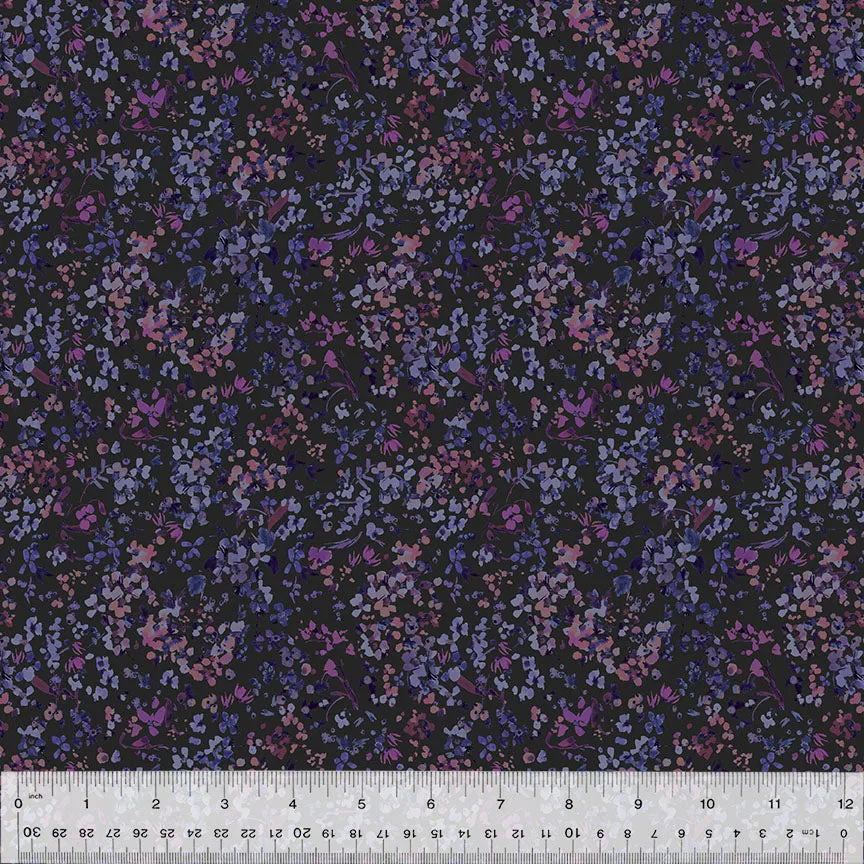 Cotton Fabric, WILDFLOWER, VIOLET, 53808-1, FLORET Collection by Kelly Ventura for Windham Fabrics