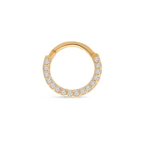 Cubic Zirconia Studded Clicker Hoop