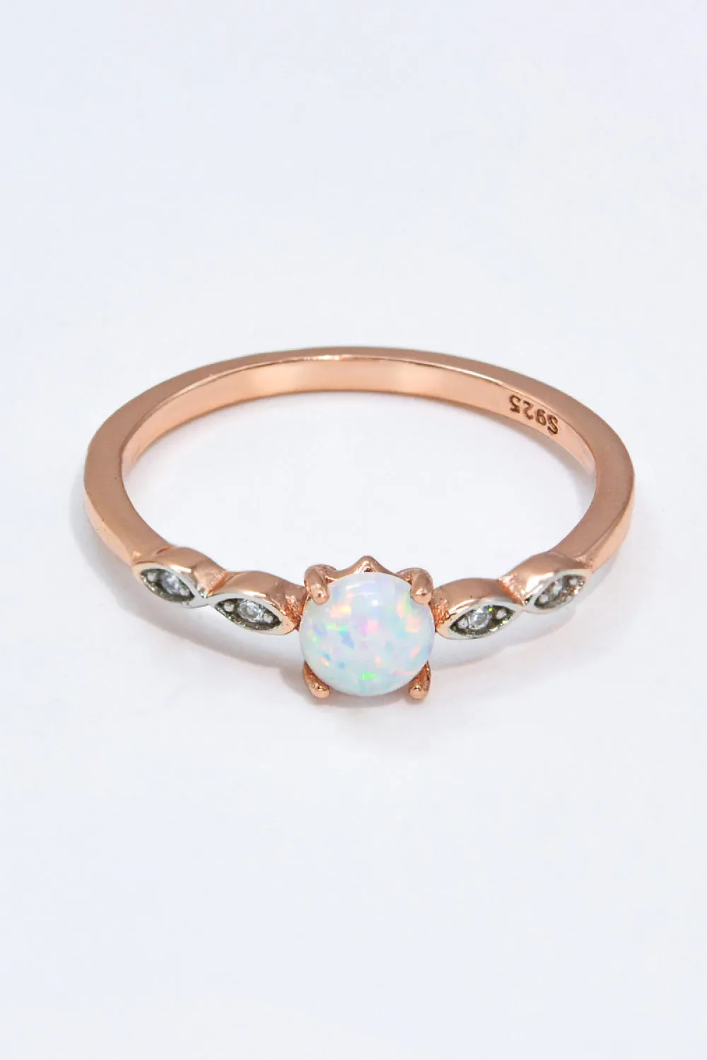 Dainty Opal Contrast Ring