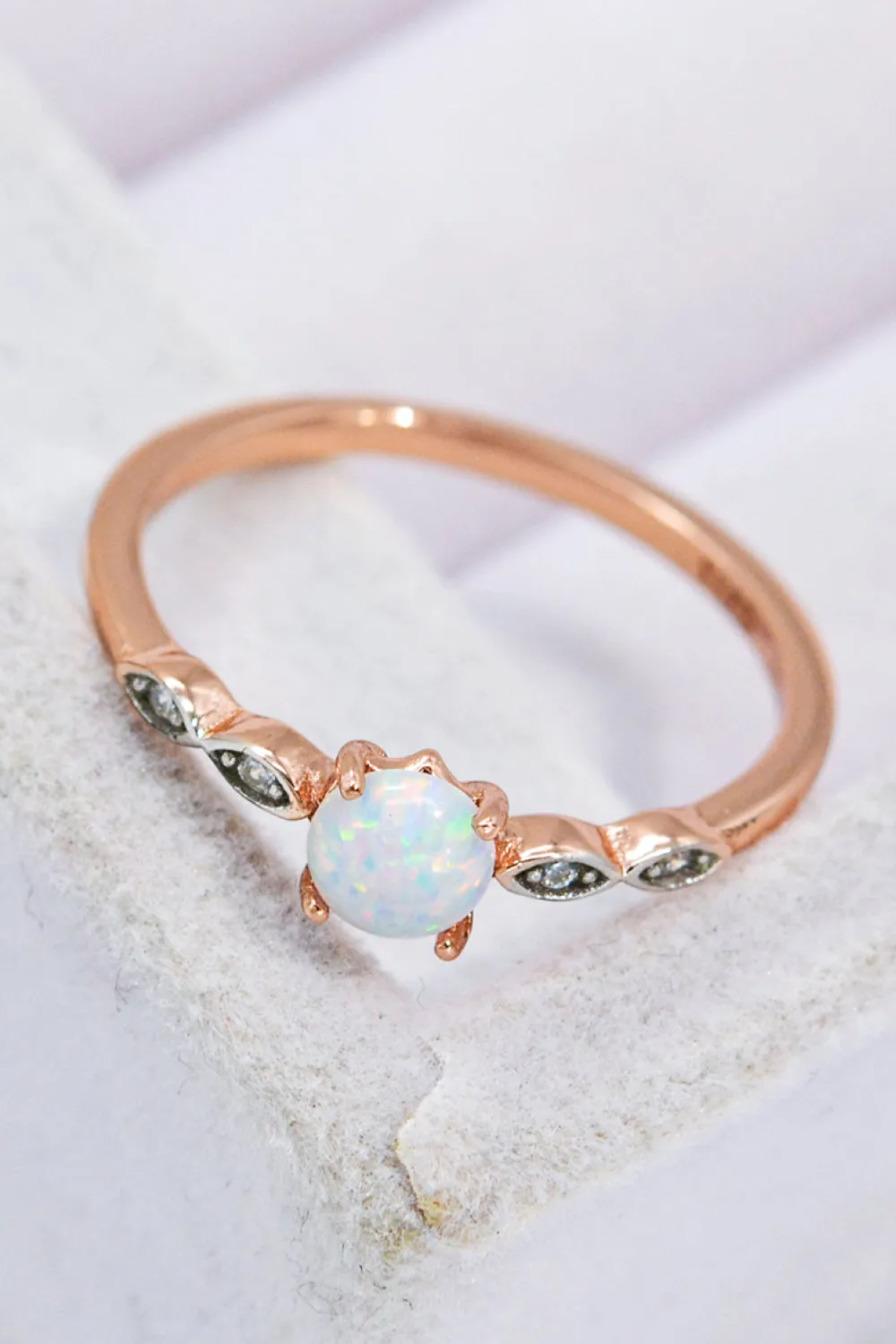 Dainty Opal Contrast Ring