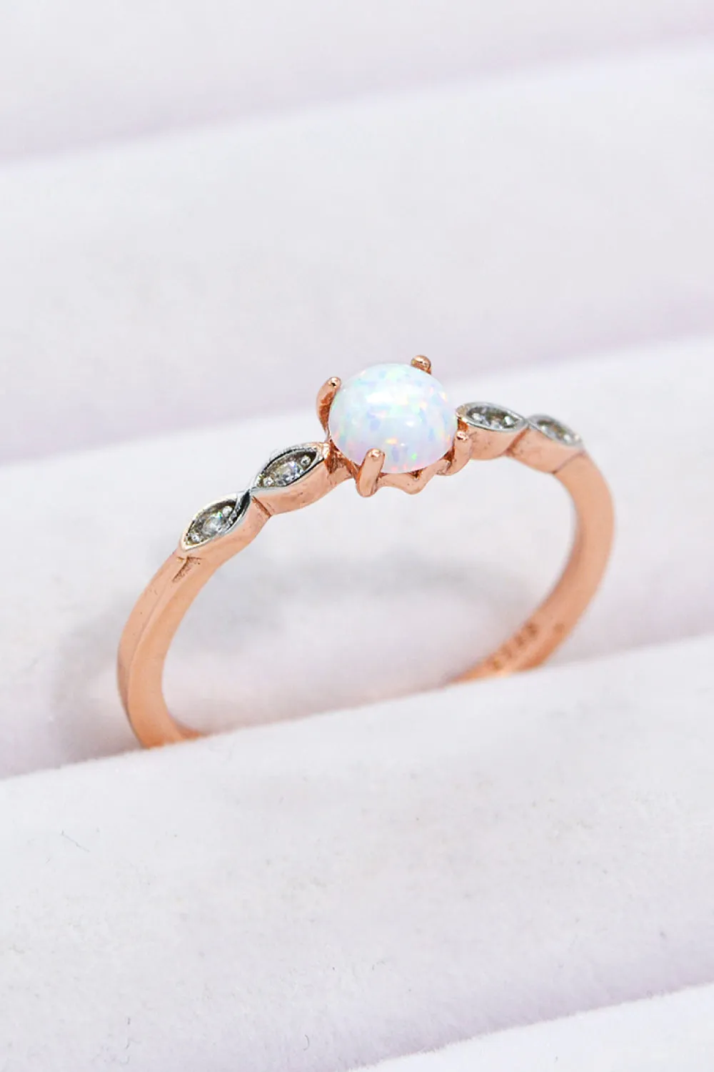 Dainty Opal Contrast Ring