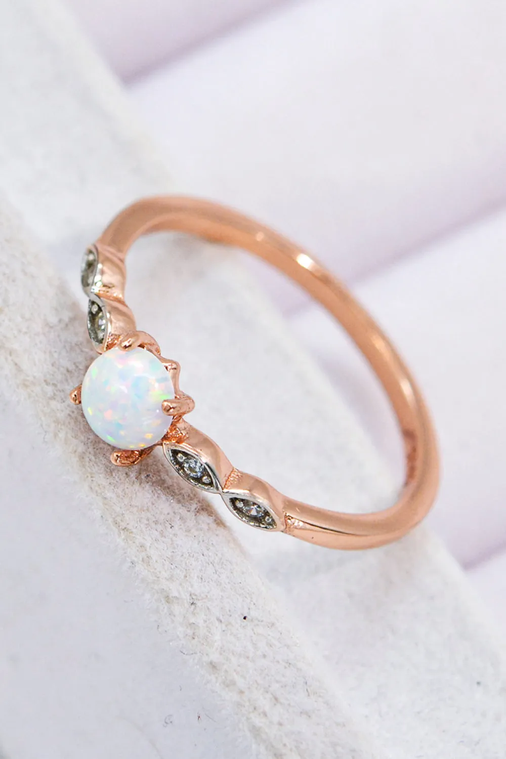 Dainty Opal Contrast Ring