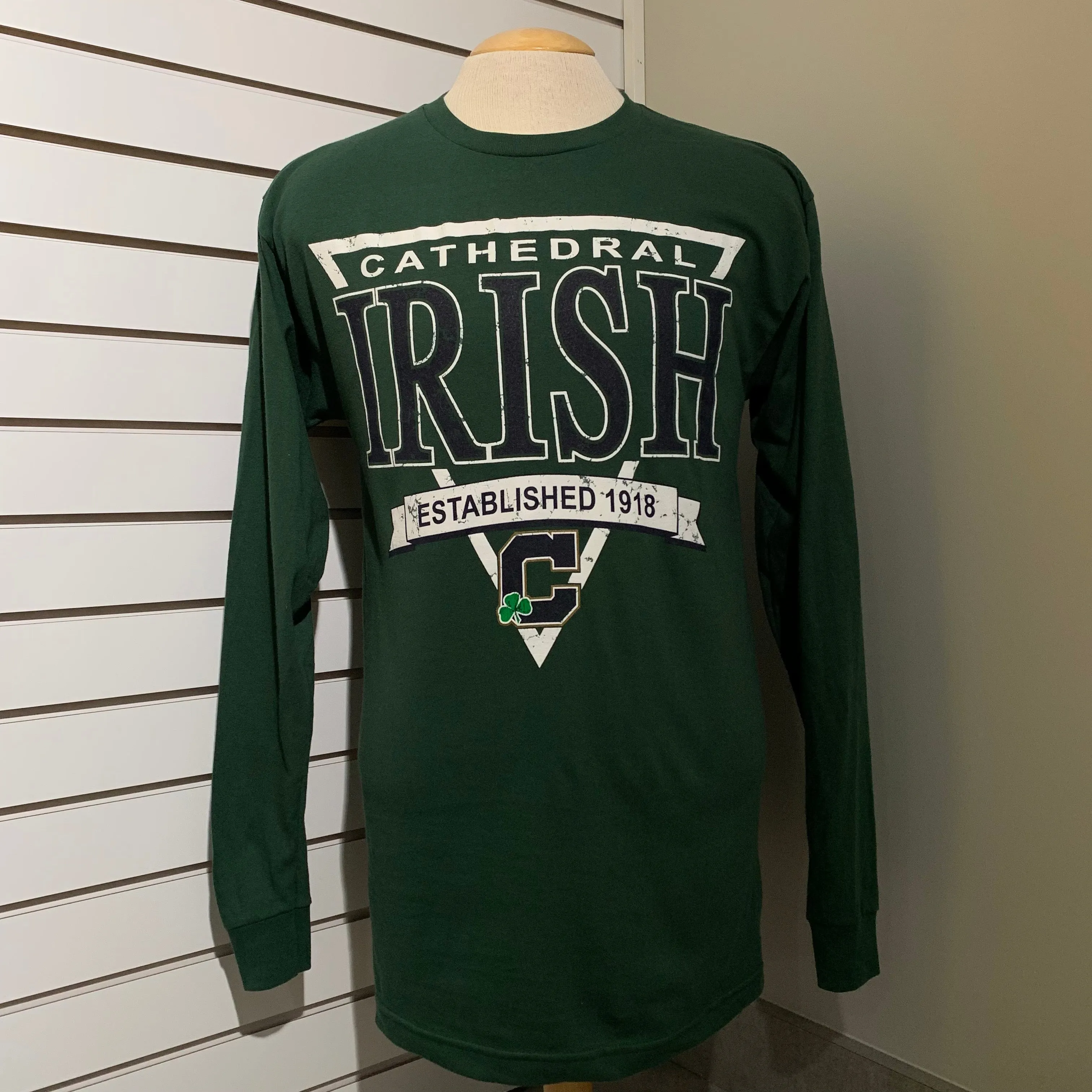 Dark Green Irish Ringspun Long Sleeve Tee