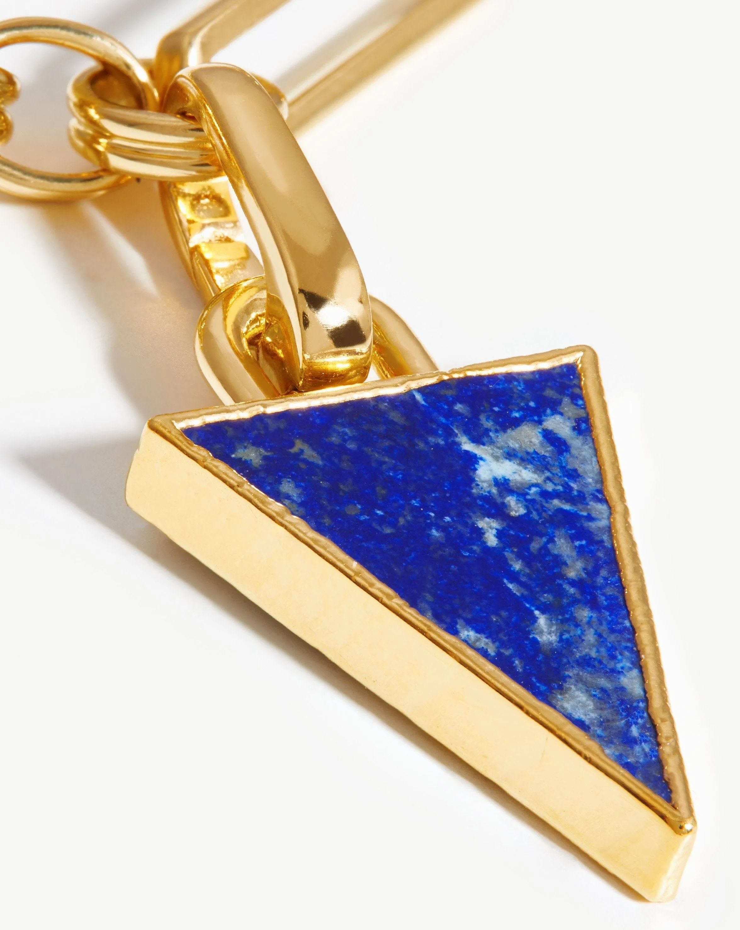 Deconstructed Axiom Triangle Chain Necklace | 18ct Gold Plated/Lapis