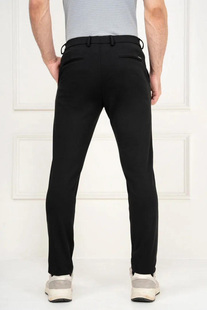 Deep Black Slim Fit Power Stretch Pants