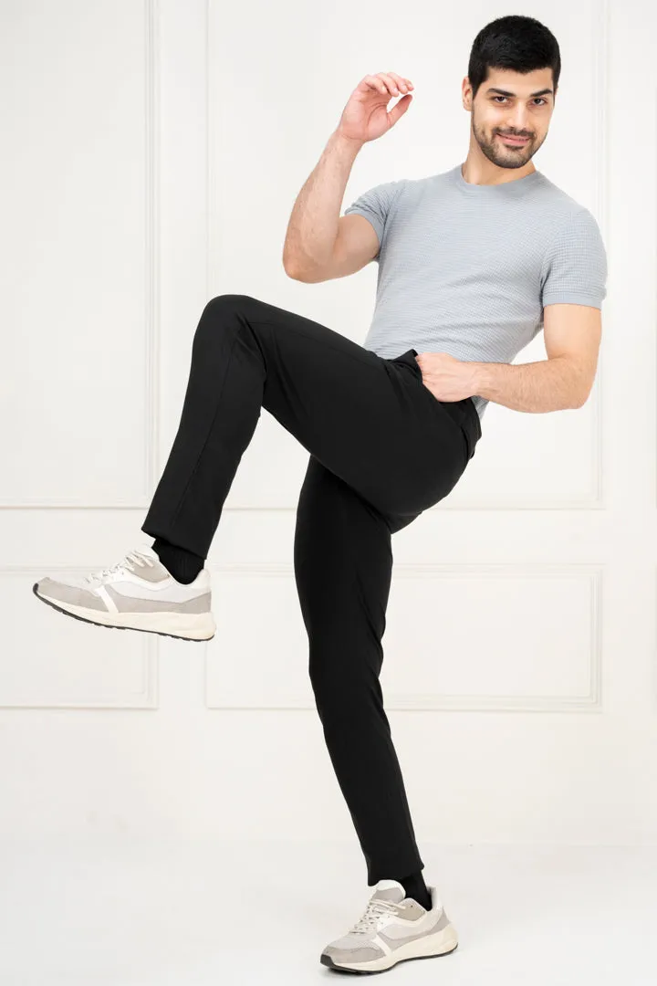 Deep Black Slim Fit Power Stretch Pants