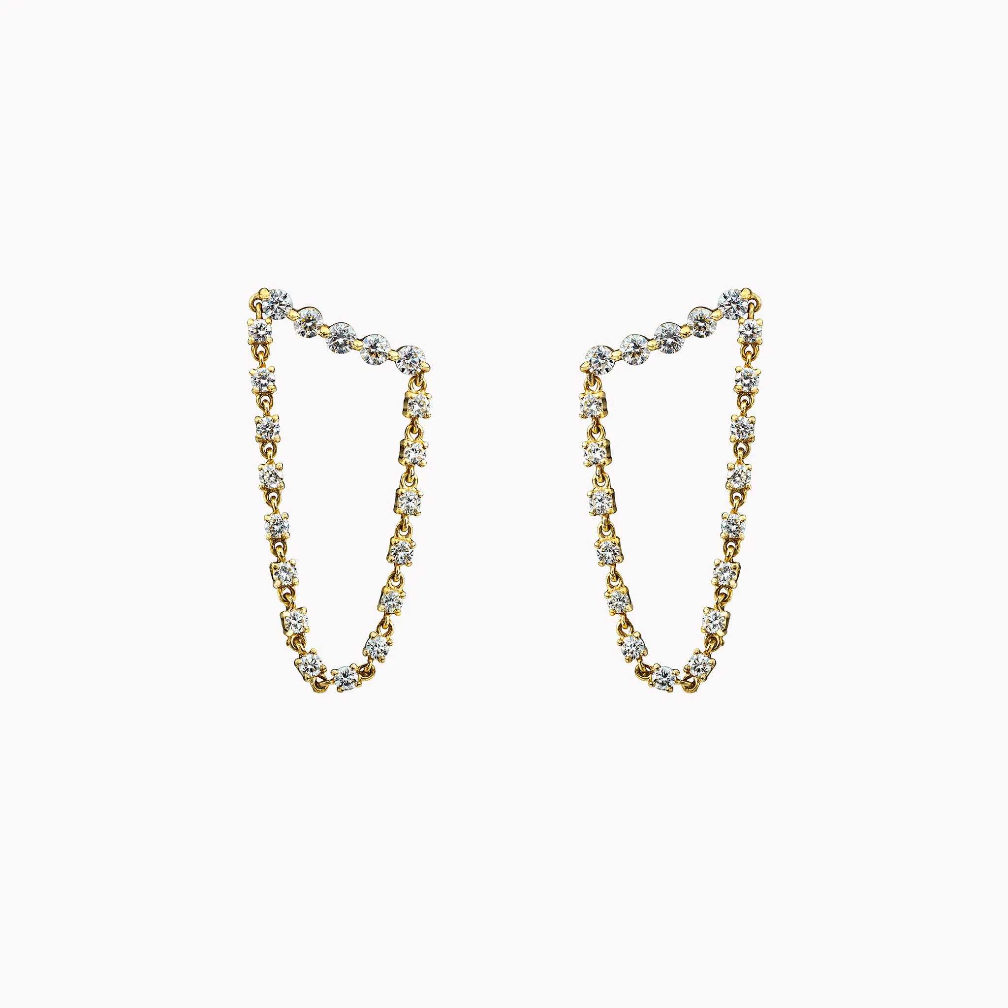 Diamond Bar Loop Earrings