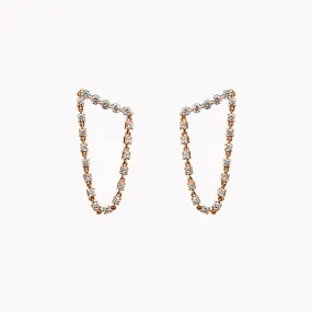 Diamond Bar Loop Earrings