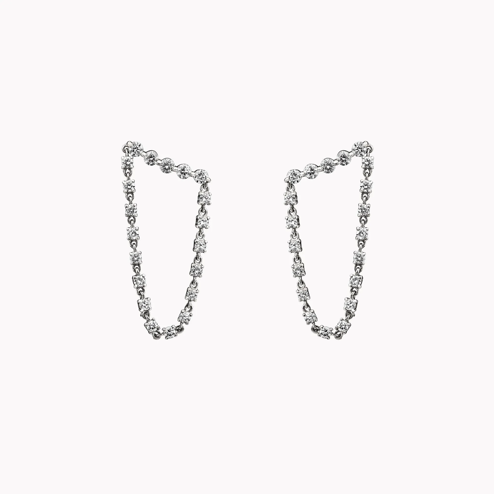 Diamond Bar Loop Earrings