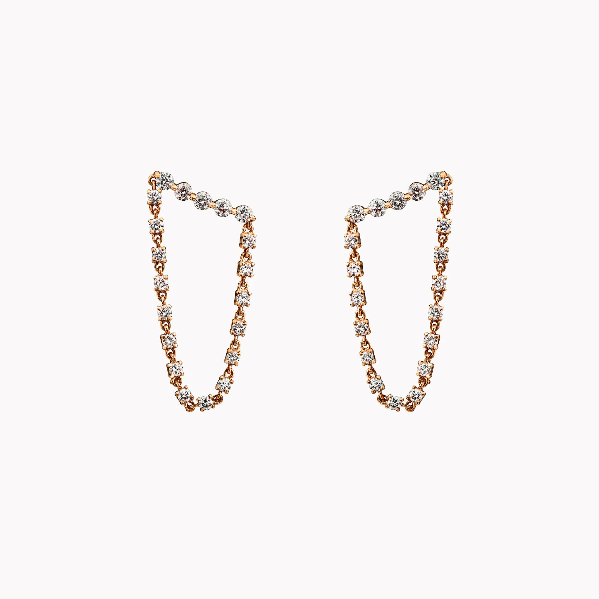 Diamond Bar Loop Earrings