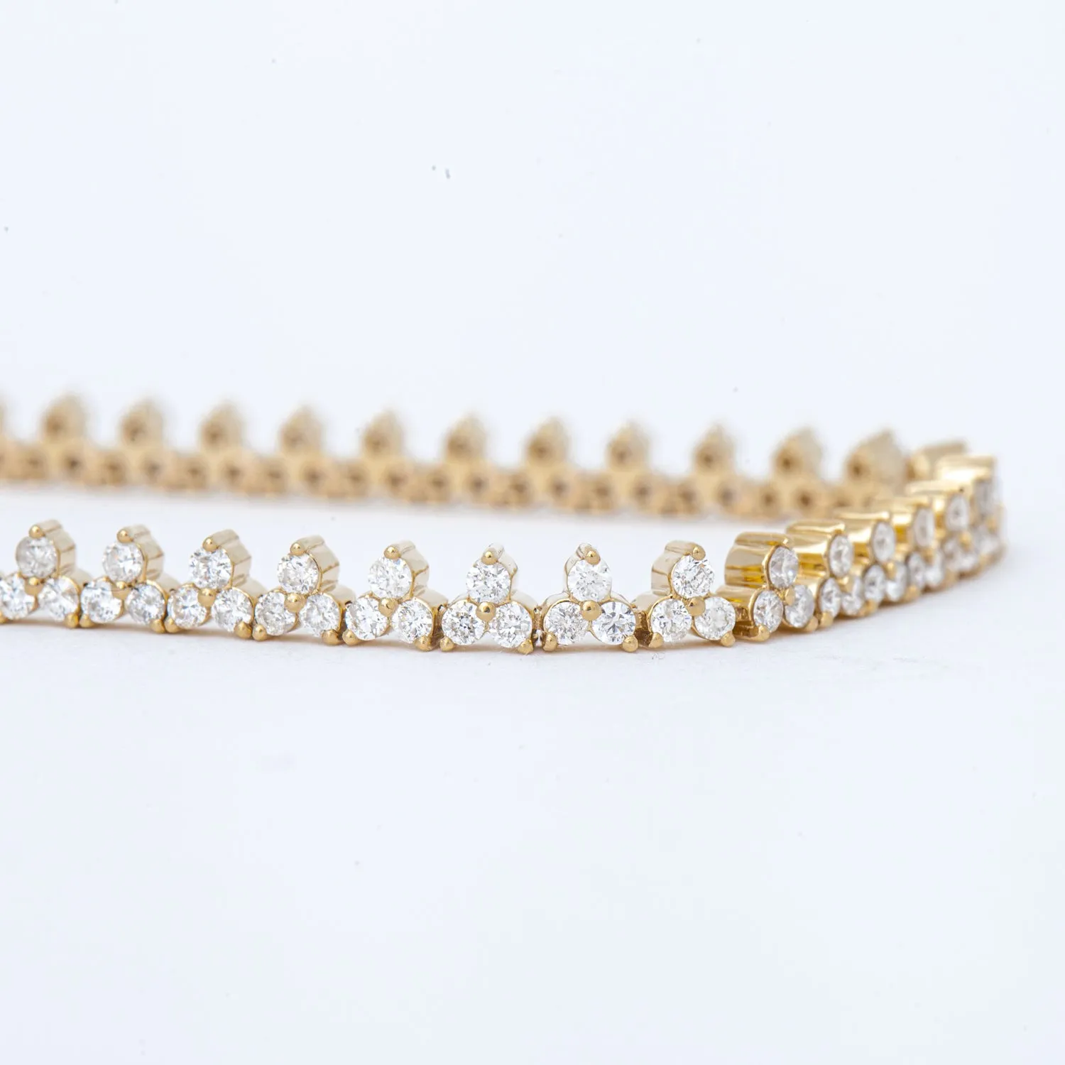 Diamond Cluster Tennis Bracelet