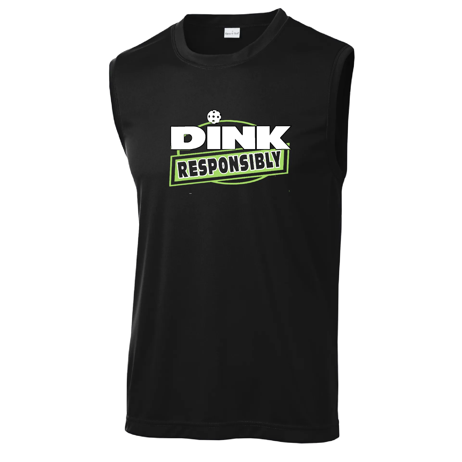 Dink Responsibly | Men's Sleeveless Pickleball Shirt | 100% Polyester