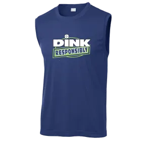 Dink Responsibly | Men's Sleeveless Pickleball Shirt | 100% Polyester