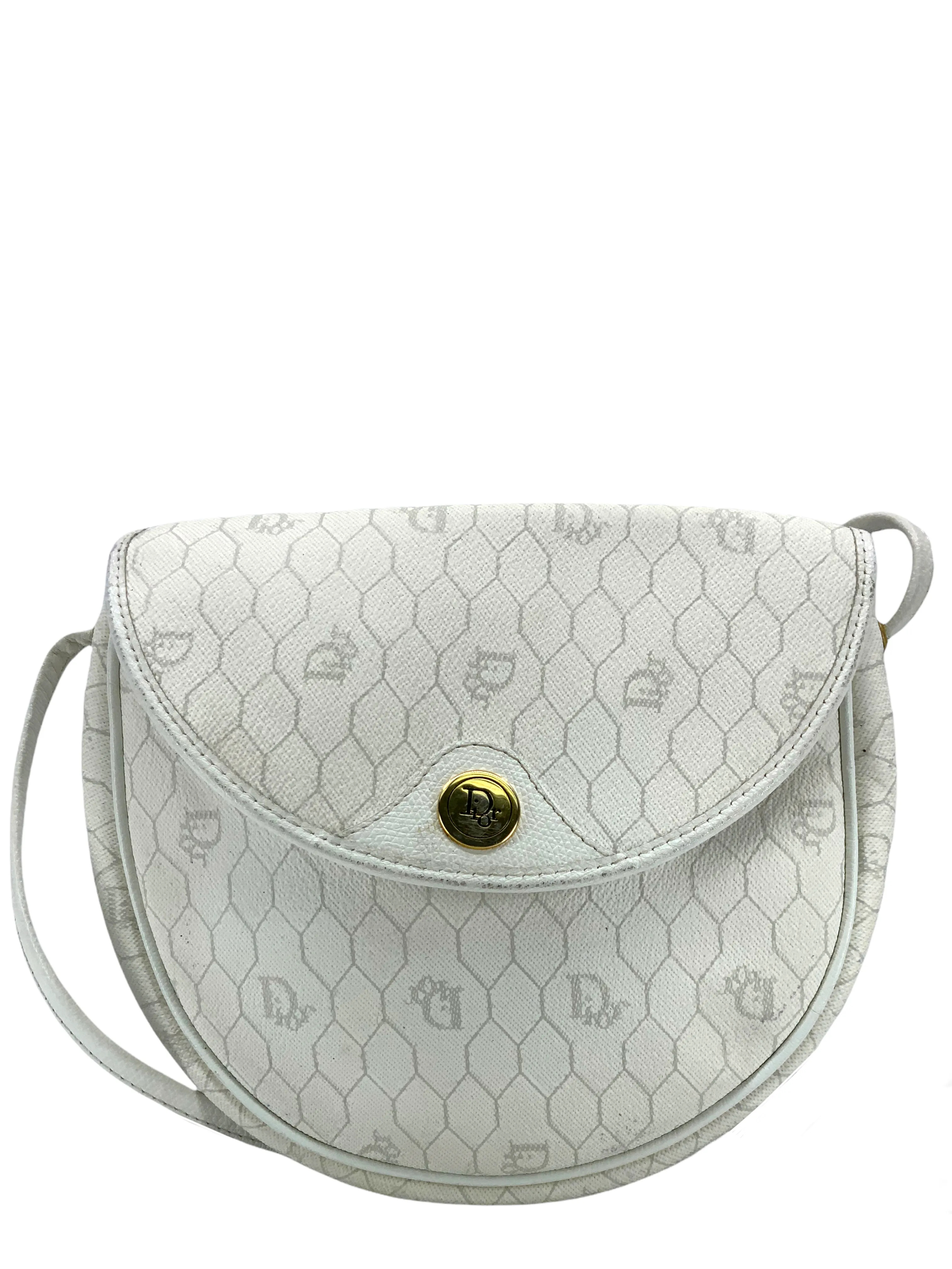 Dior Honeycomb Coated Canvas Monogram Shoulder Bag