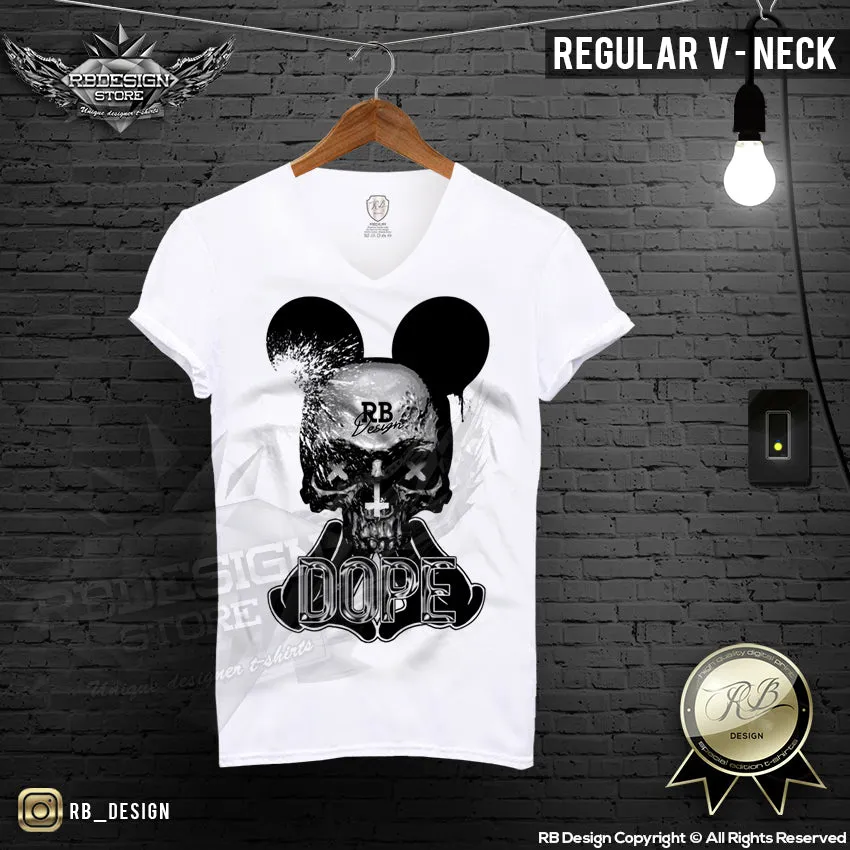 Dope Hands Men T-shirt Mickey Skull RB Design Tank Top MD574 BLACK