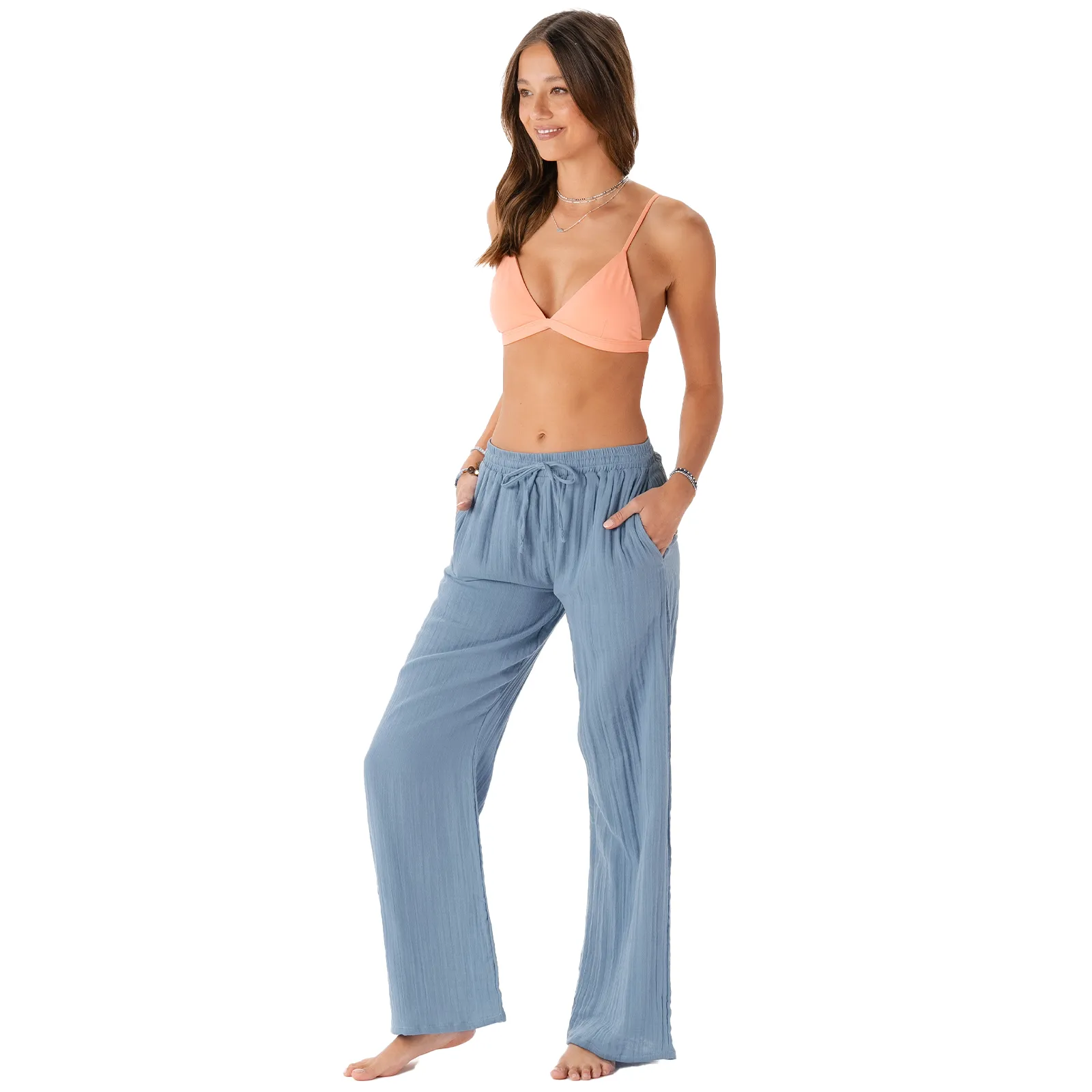 Elemental Blue Cotton Cabana Pants