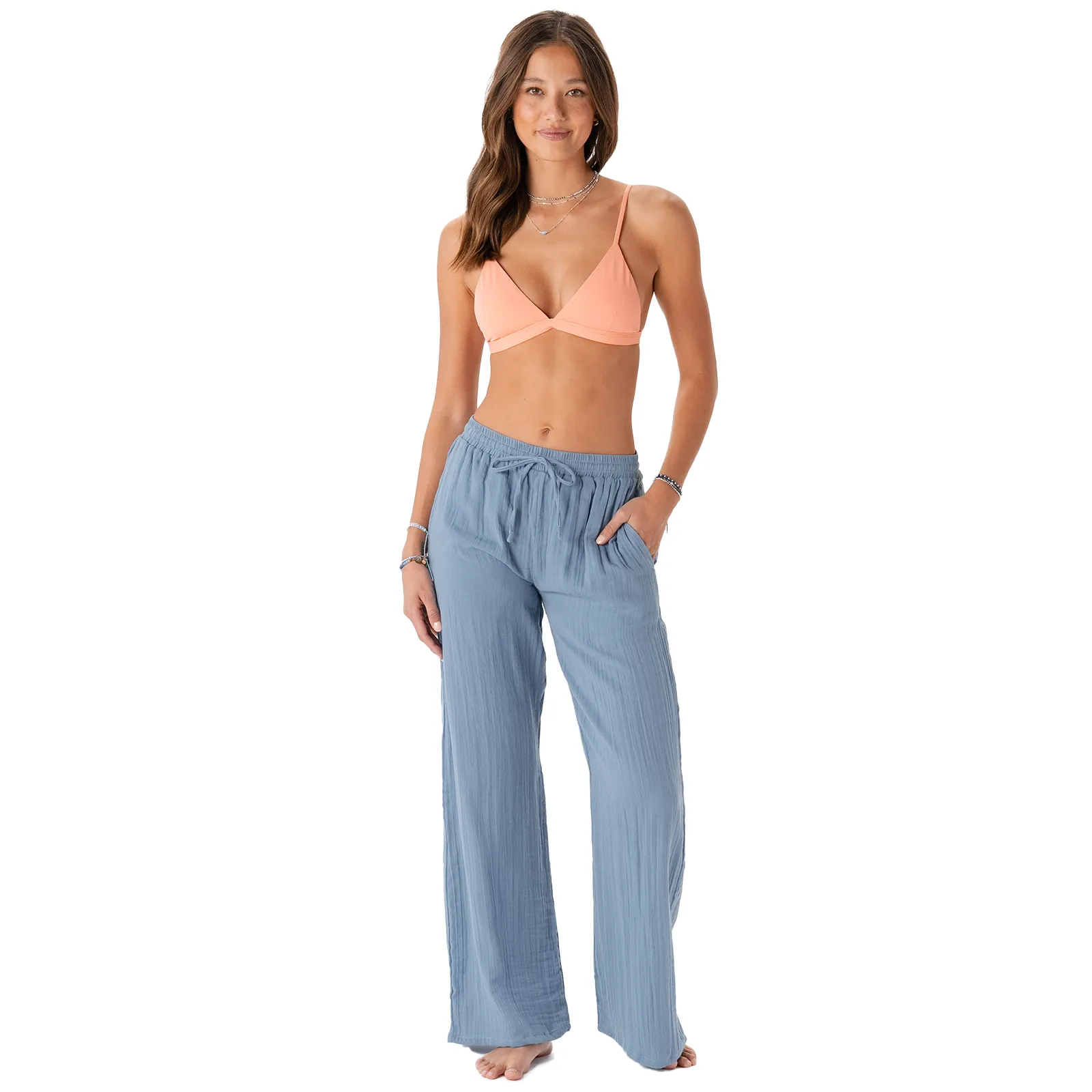 Elemental Blue Cotton Cabana Pants