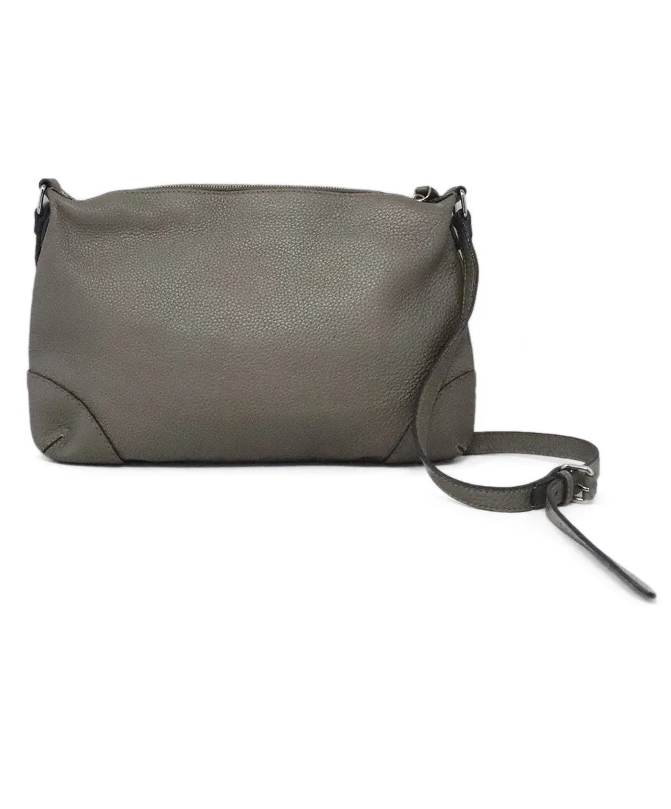 Fendi Grey Leather Selleria Crossbody