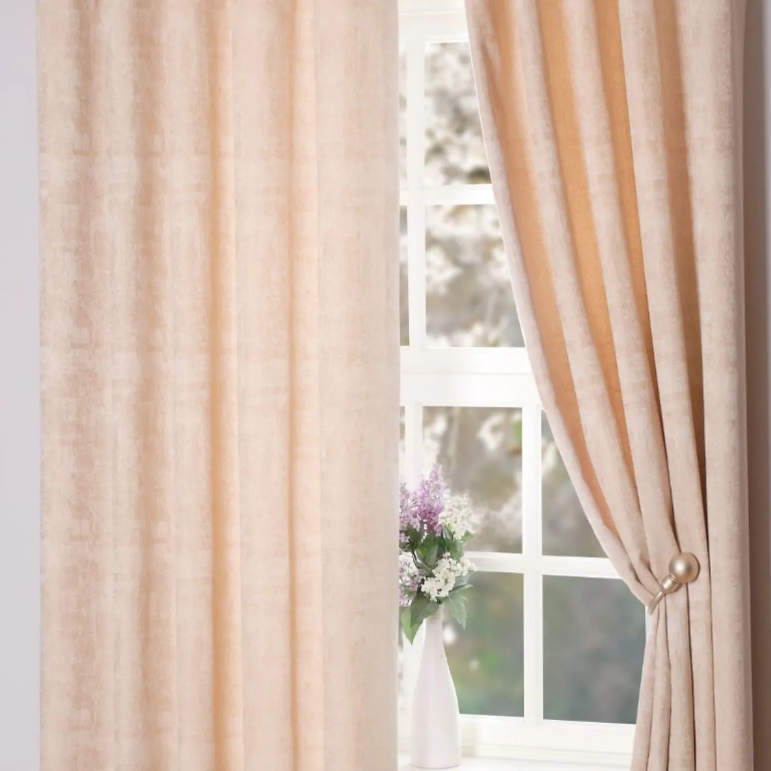 Fiesta Ring Top Curtains - Champagne