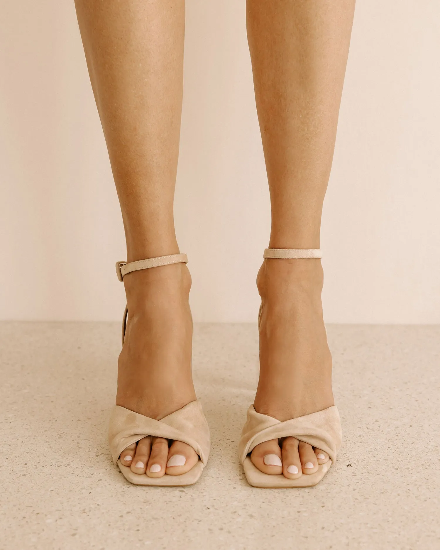 FLIRT - NUDE SUEDE HEELS - FINAL SALE