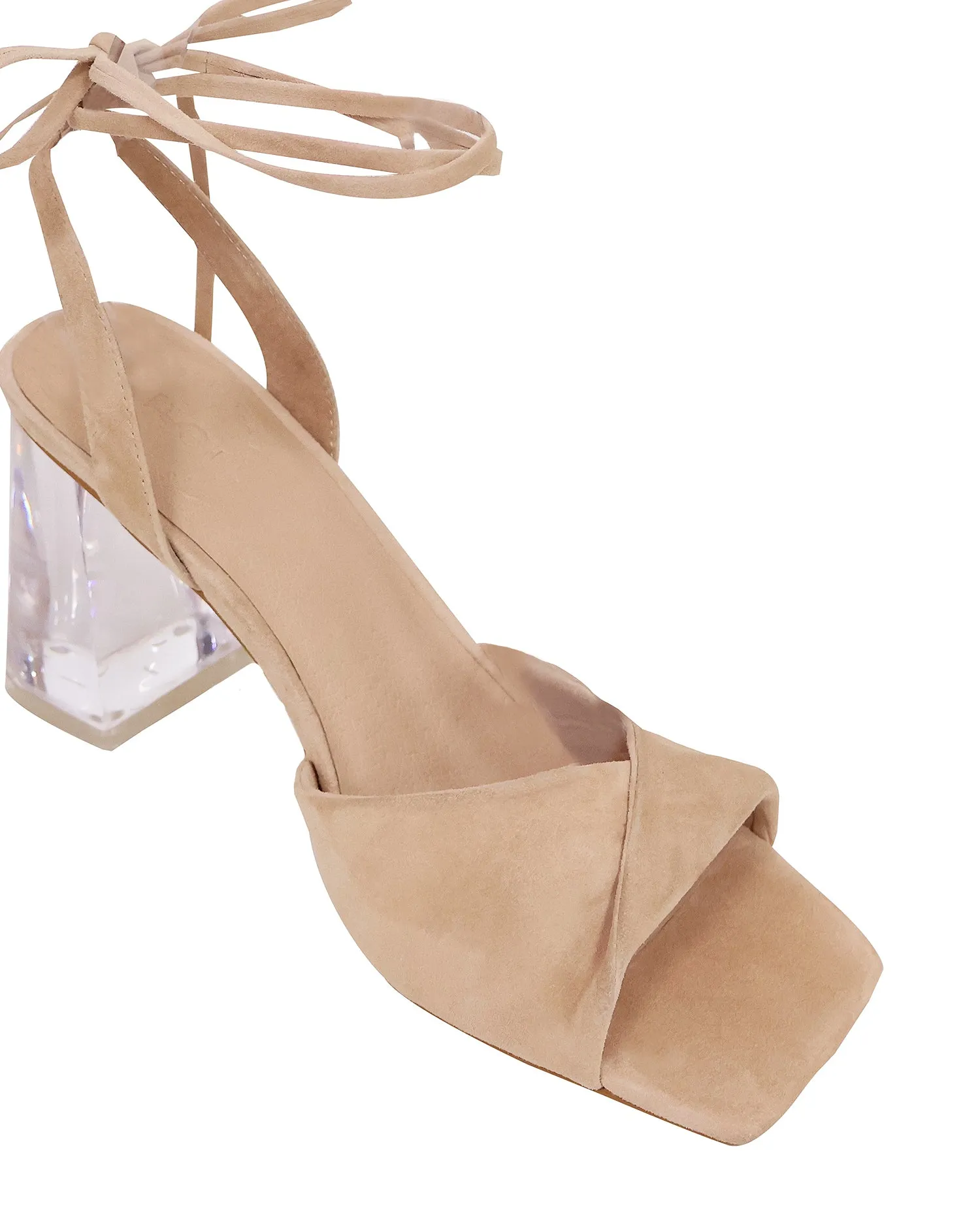 FLIRT - NUDE SUEDE HEELS - FINAL SALE