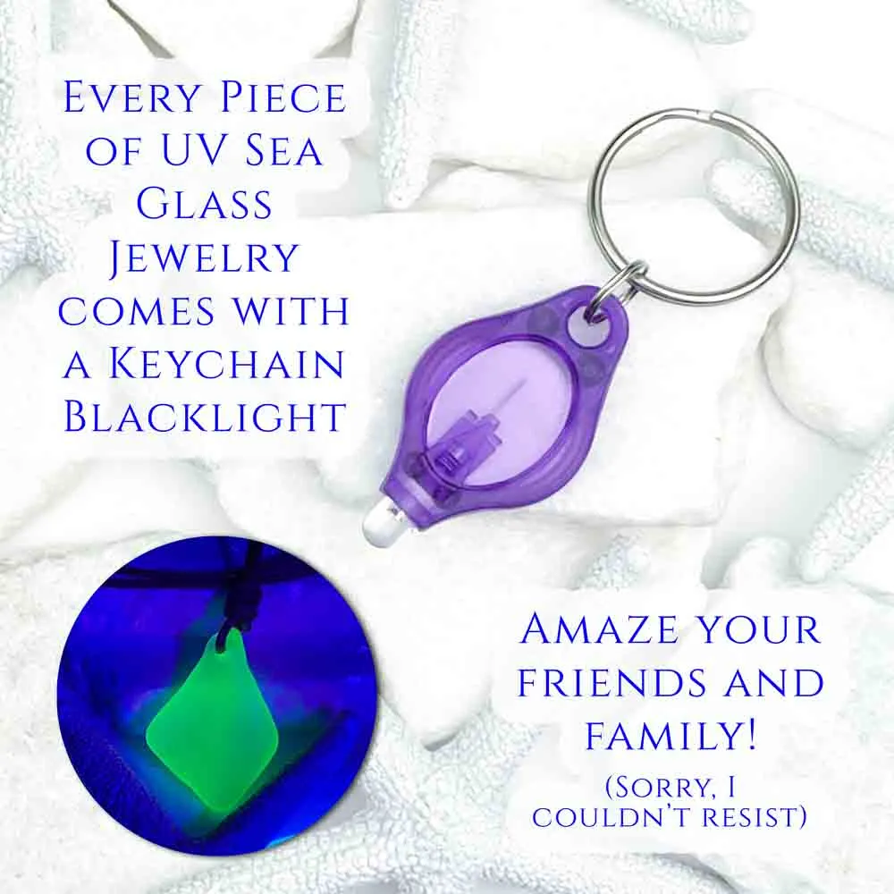 Floating UV Sea Glass Leather Surfside Necklace | #5275