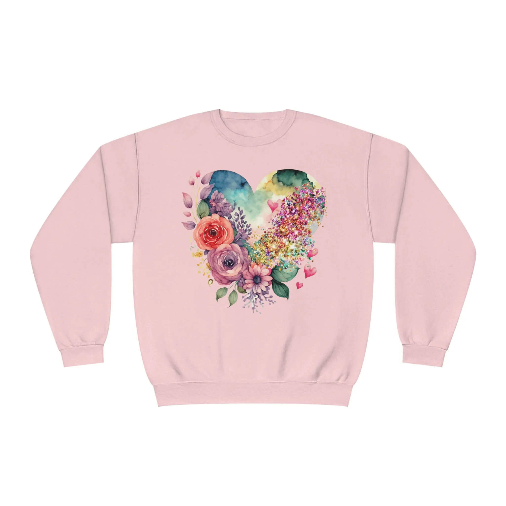 Floral Heart Unisex NuBlend® Crewneck Sweatshirt