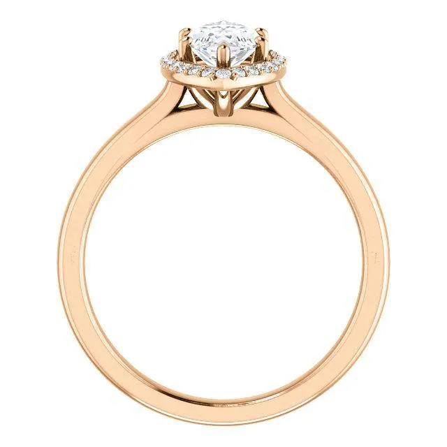 Four-Prong High-Set Diamond Engagement Ring W/ Band