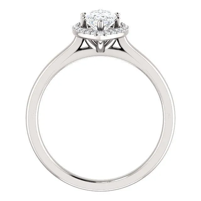 Four-Prong High-Set Diamond Engagement Ring W/ Band