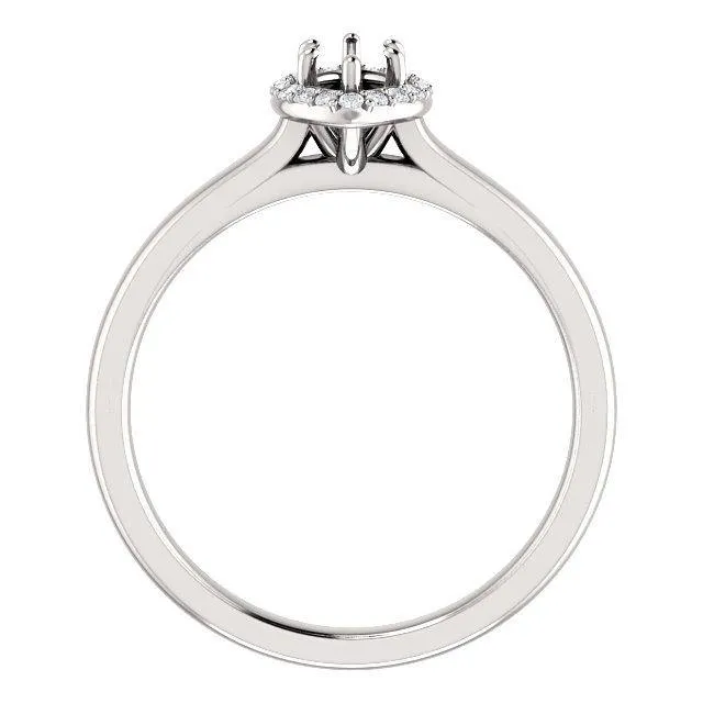 Four-Prong High-Set Diamond Engagement Ring W/ Band