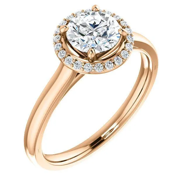 Four-Prong High-Set Diamond Engagement Ring W/ Band