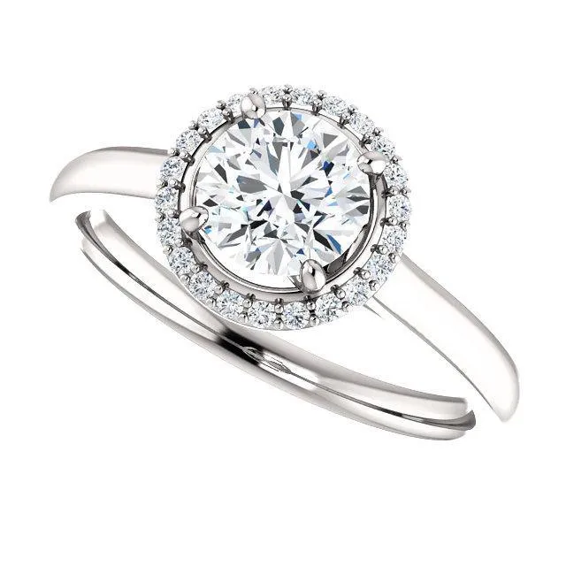 Four-Prong High-Set Diamond Engagement Ring W/ Band