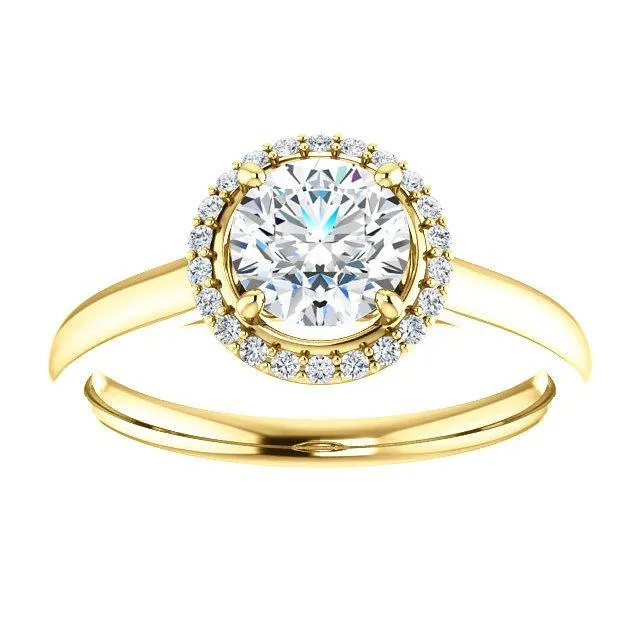 Four-Prong High-Set Diamond Engagement Ring W/ Band