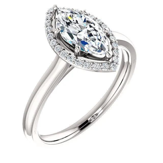 Four-Prong High-Set Diamond Engagement Ring W/ Band