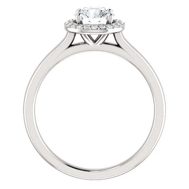 Four-Prong High-Set Diamond Engagement Ring W/ Band