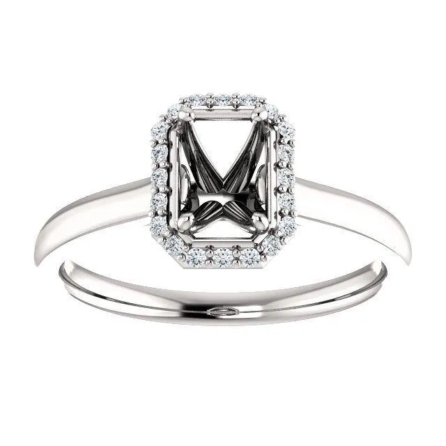 Four-Prong High-Set Diamond Engagement Ring W/ Band