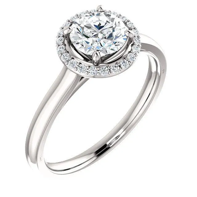 Four-Prong High-Set Diamond Engagement Ring W/ Band