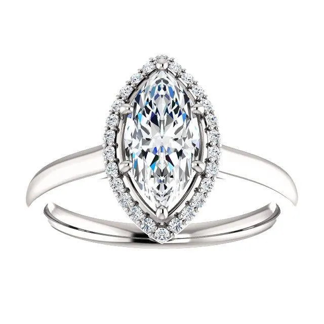 Four-Prong High-Set Diamond Engagement Ring W/ Band