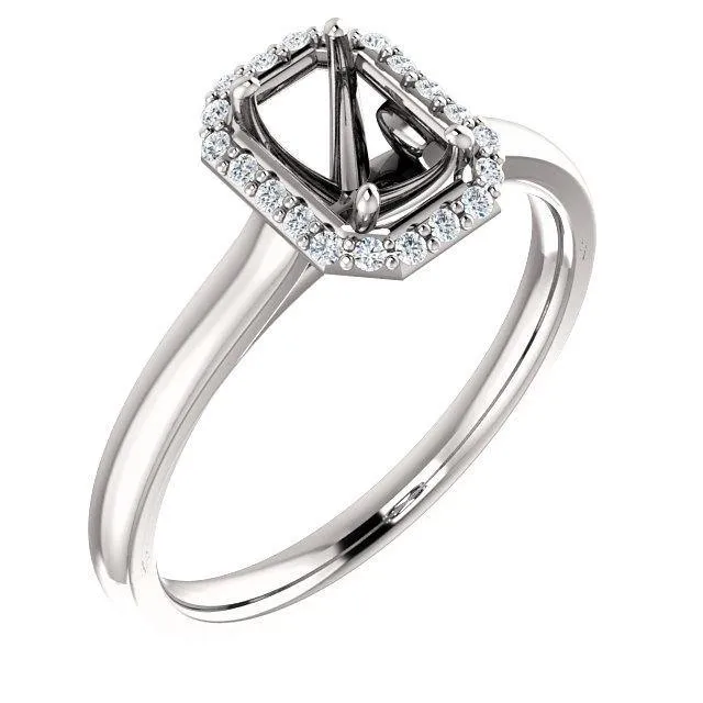 Four-Prong High-Set Diamond Engagement Ring W/ Band