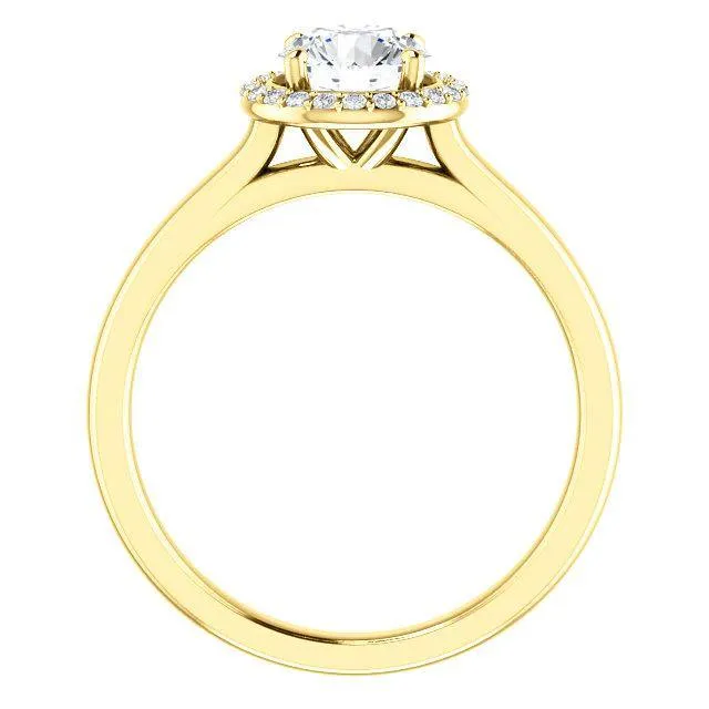 Four-Prong High-Set Diamond Engagement Ring W/ Band