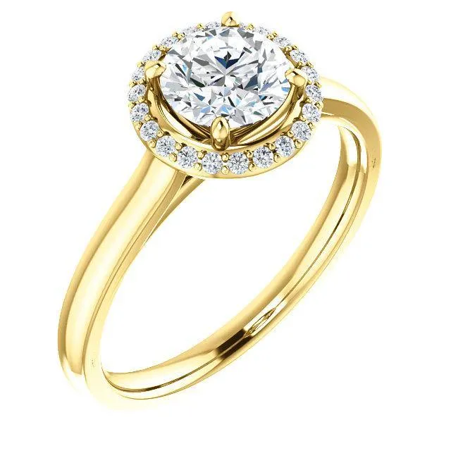 Four-Prong High-Set Diamond Engagement Ring W/ Band