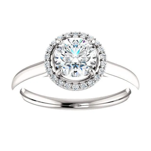 Four-Prong High-Set Diamond Engagement Ring W/ Band