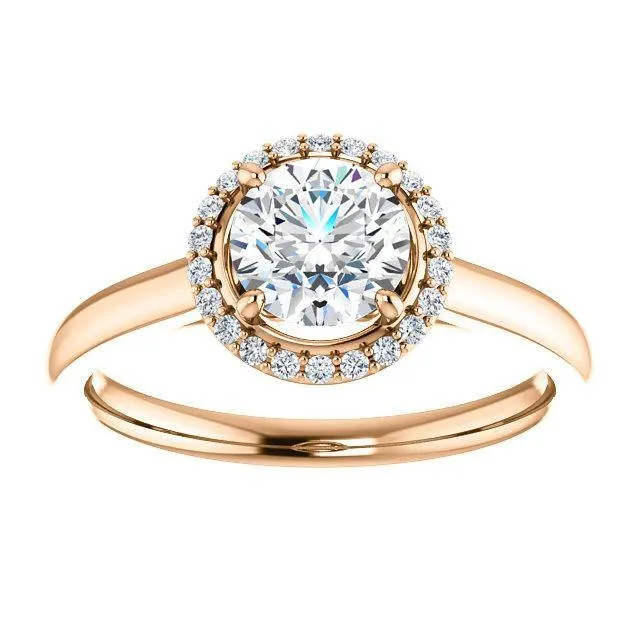 Four-Prong High-Set Diamond Engagement Ring W/ Band