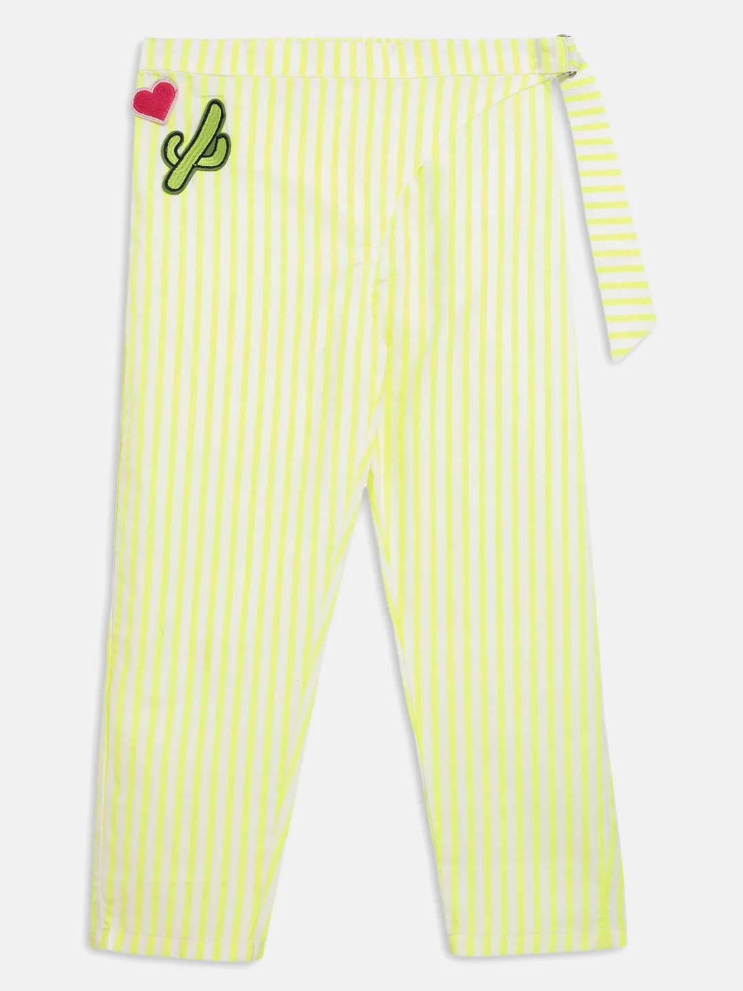 Girls Yellow Cotton Pant